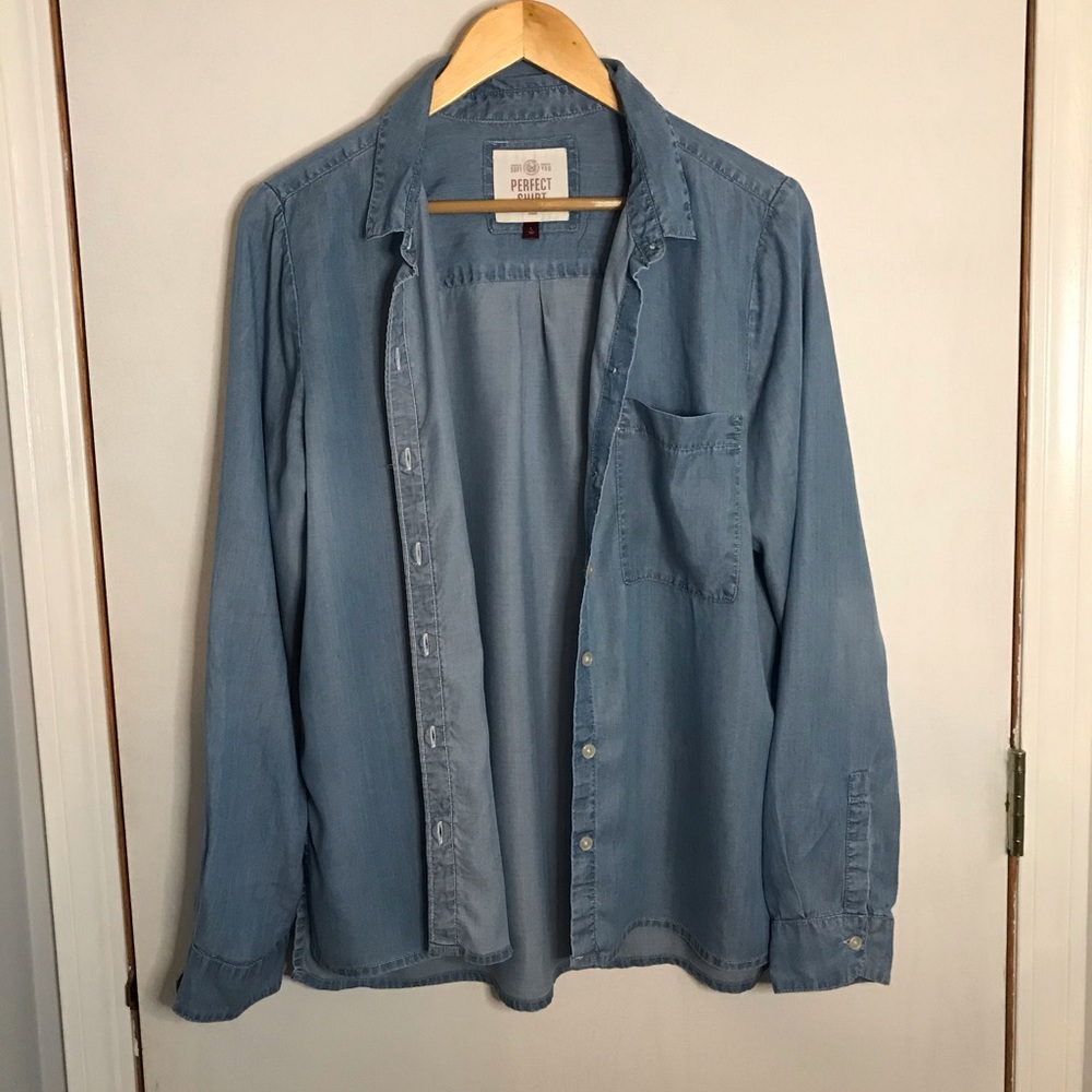 Soft denim button down